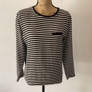 Zara Black and Tan Relaxed 3/4 Sleeve T-Shirt